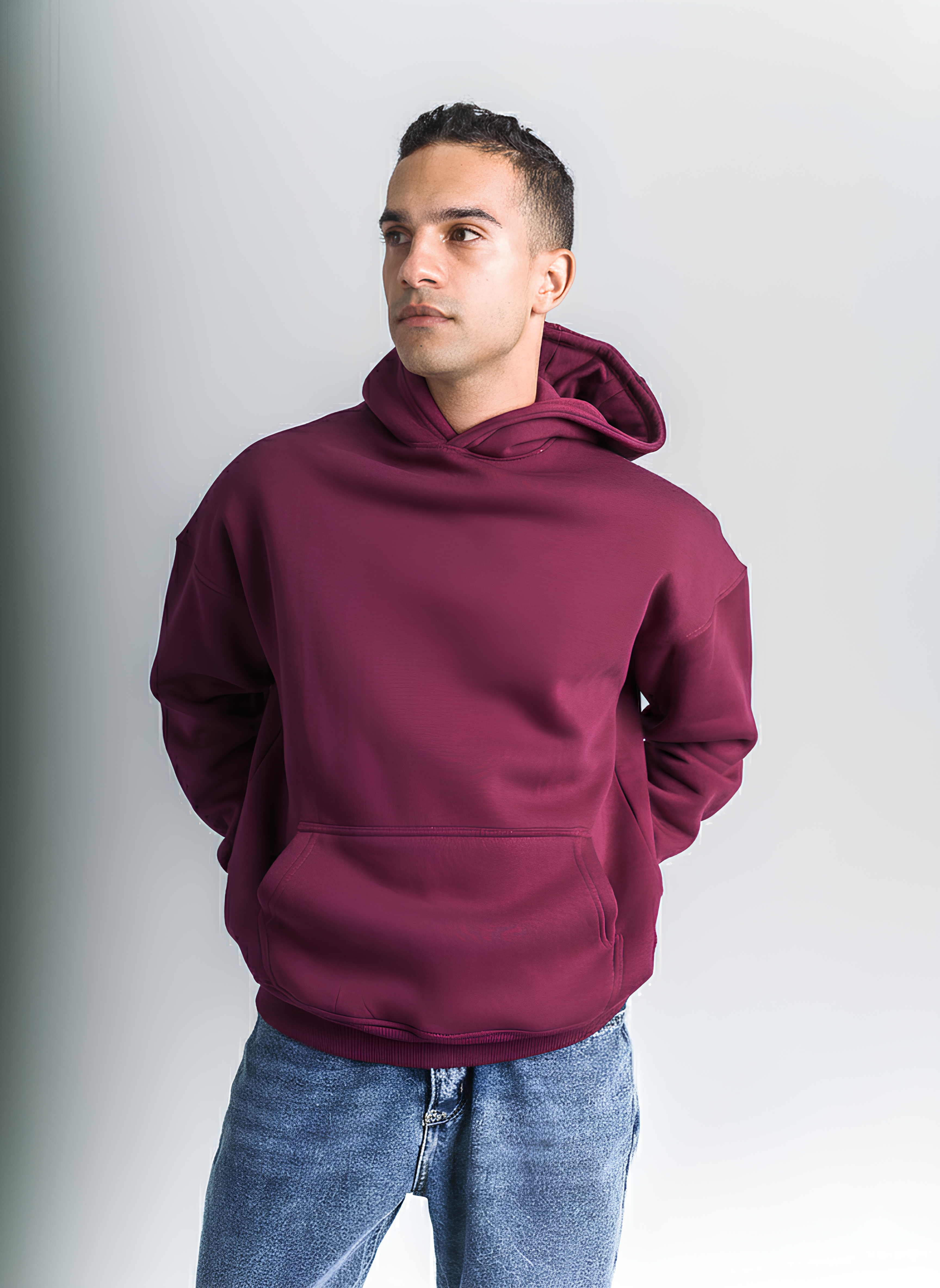 Unisex Burgundy Oversized Hoodie