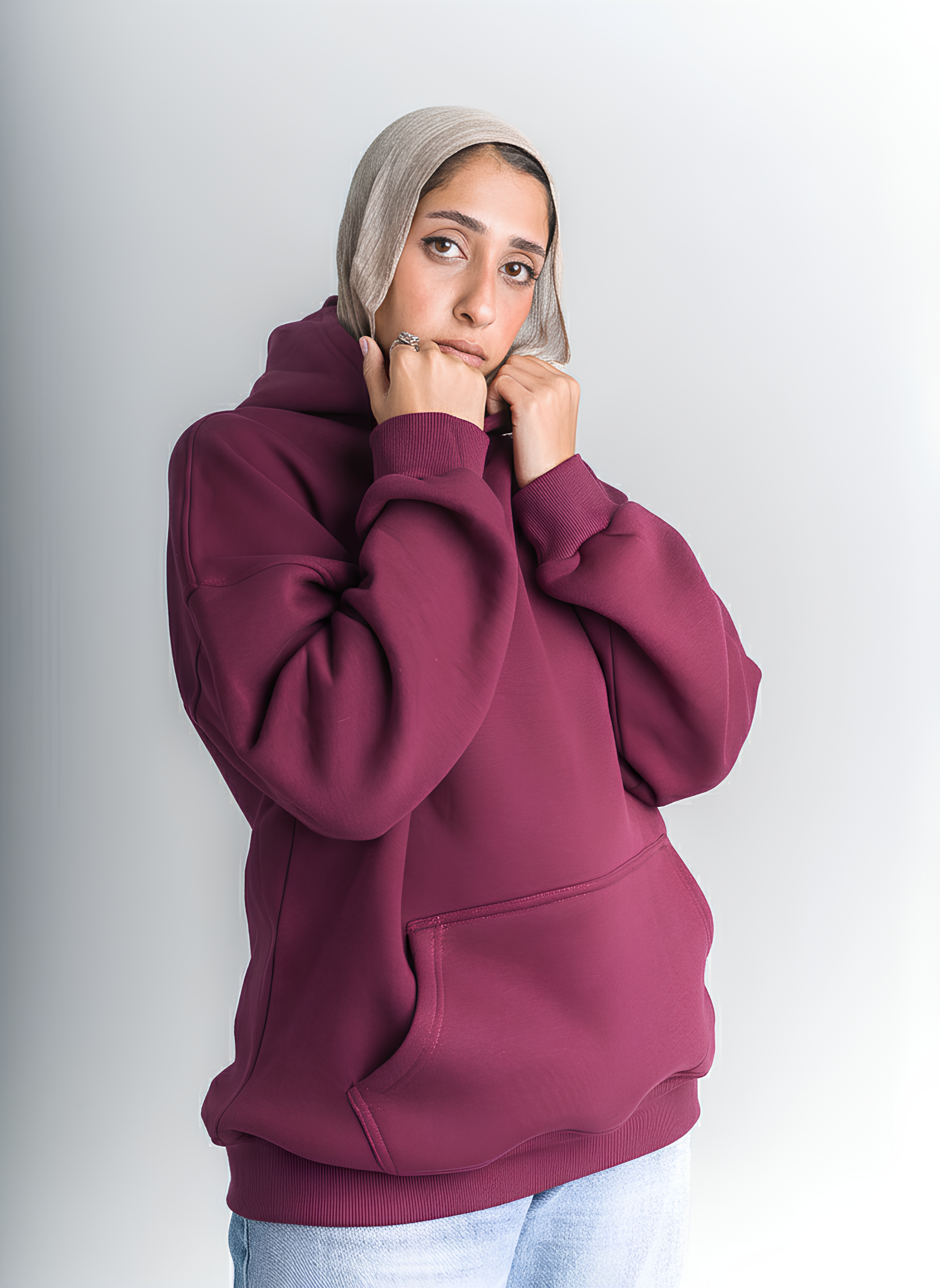 Unisex Burgundy Oversized Hoodie
