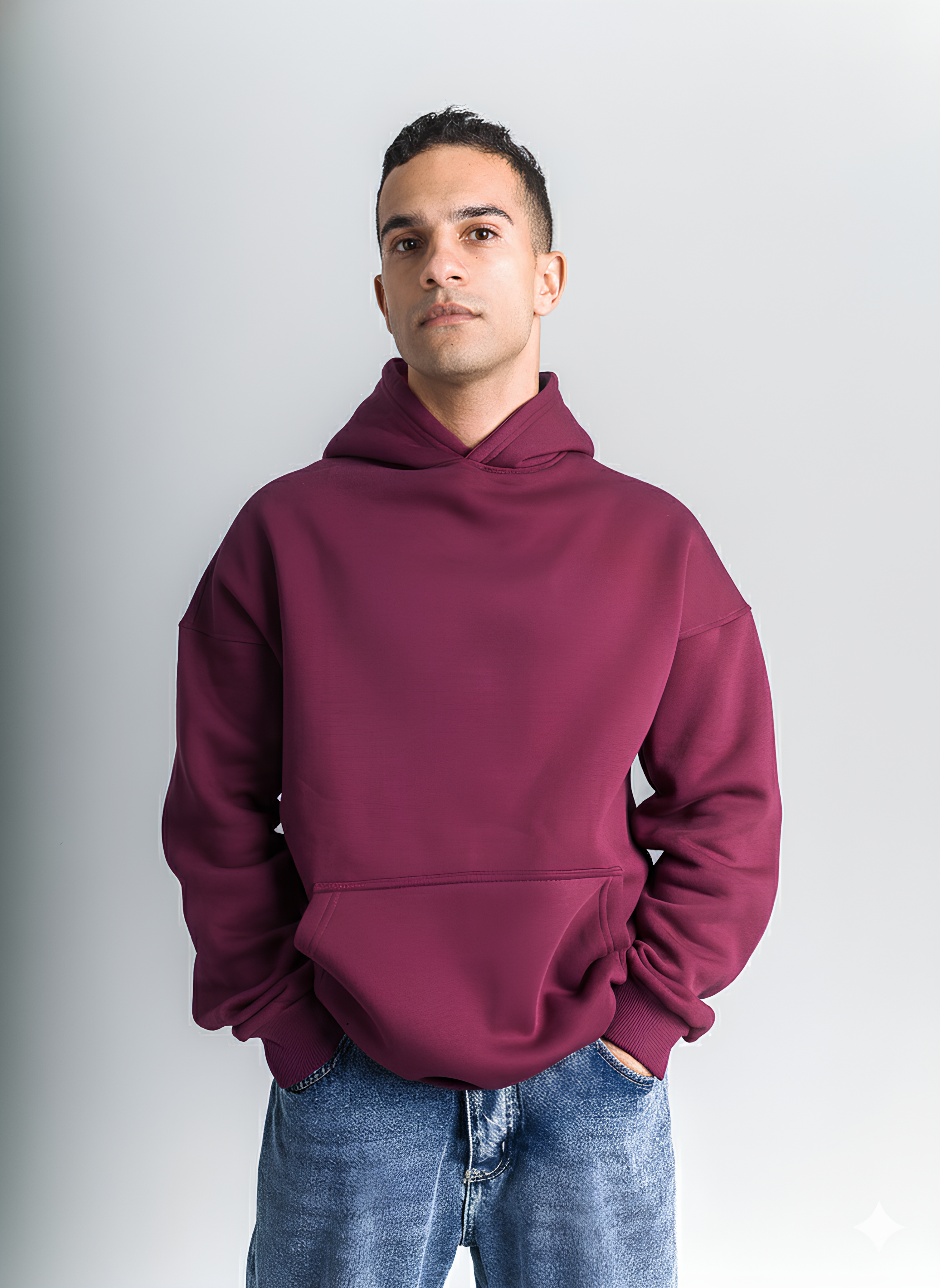 Unisex Burgundy Oversized Hoodie