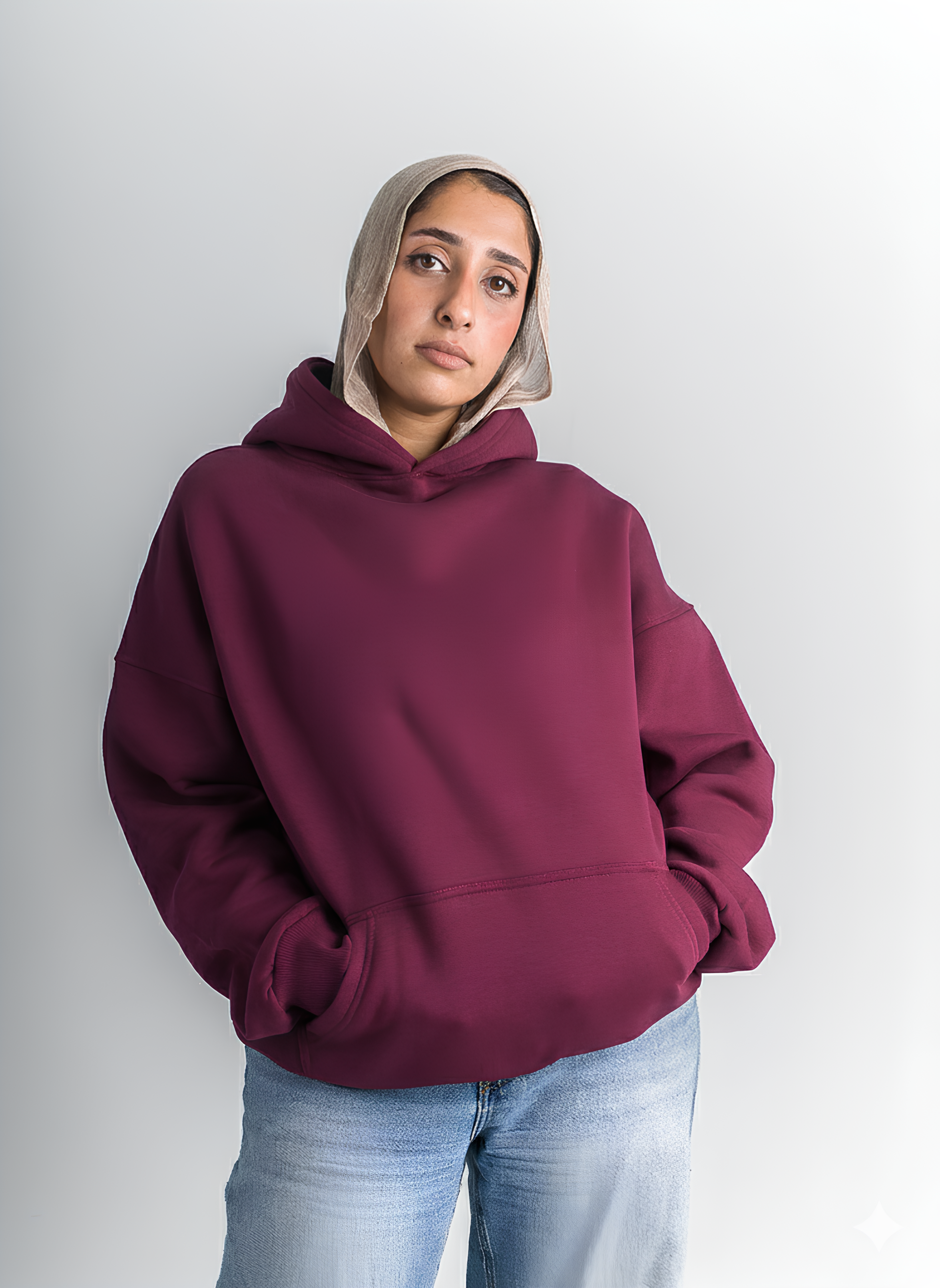 Unisex Burgundy Oversized Hoodie