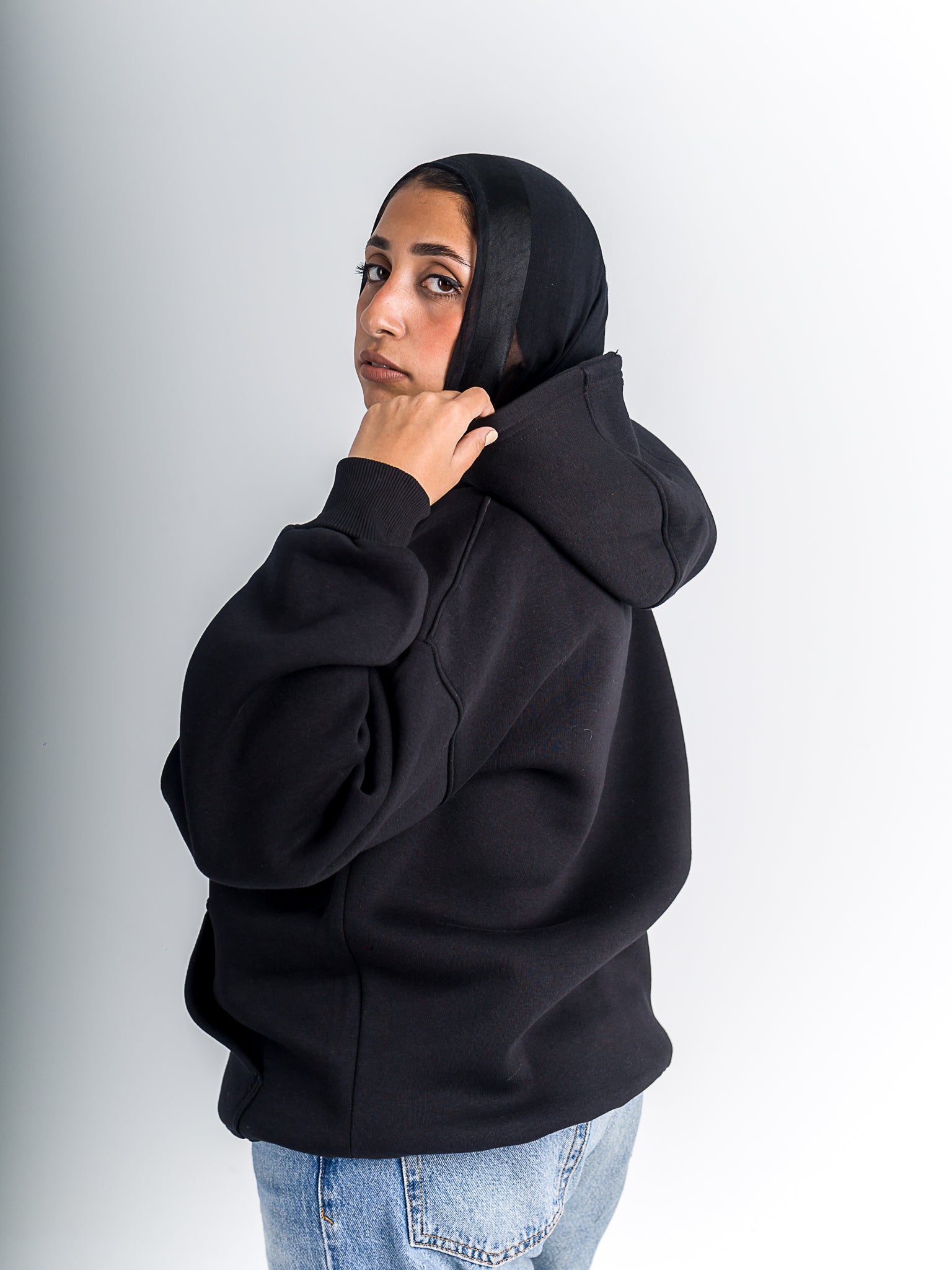 Black "Good Day To Be Happy" Oversized Hoodie