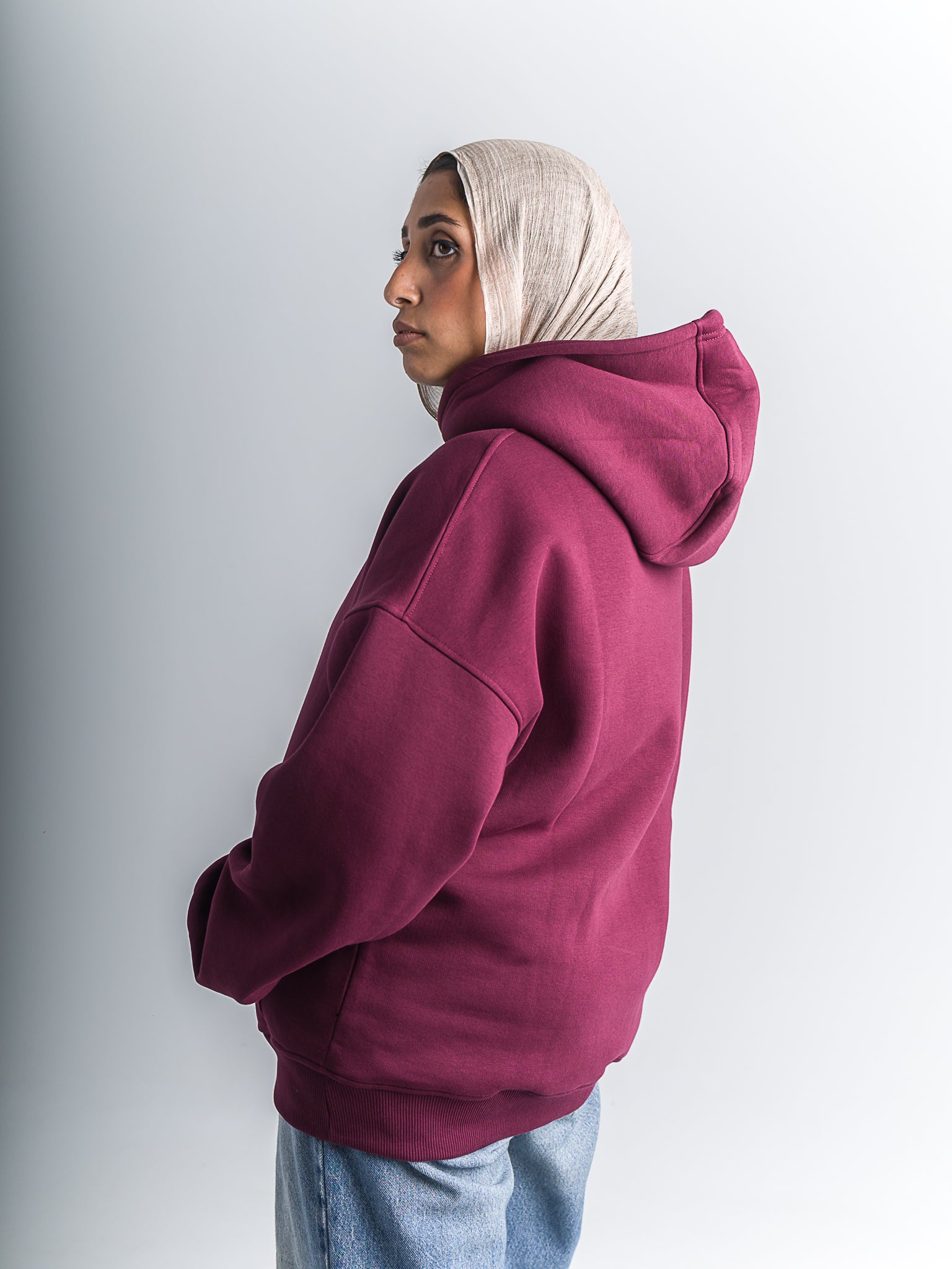 Burgundy "Let Me Overthink This" Oversized Hoodie
