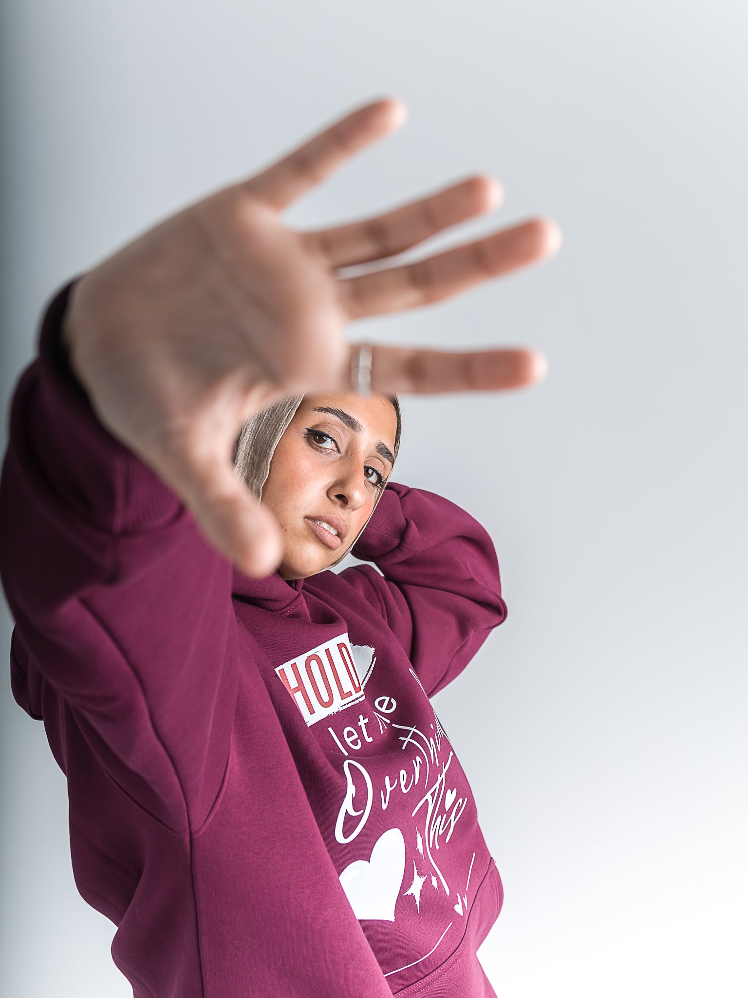 Burgundy "Let Me Overthink This" Oversized Hoodie