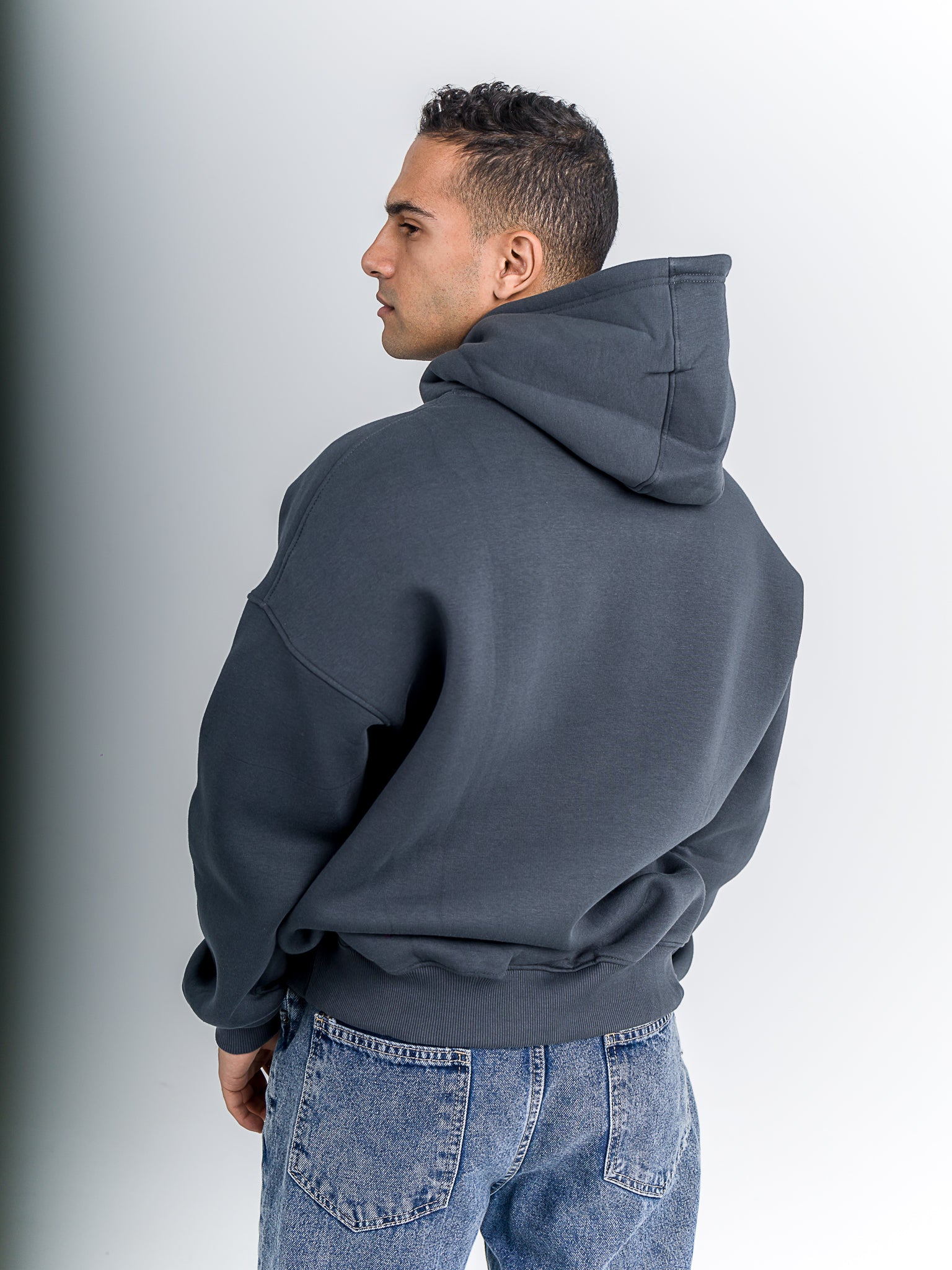 Grey "Stay Raw" Oversized Hoodie
