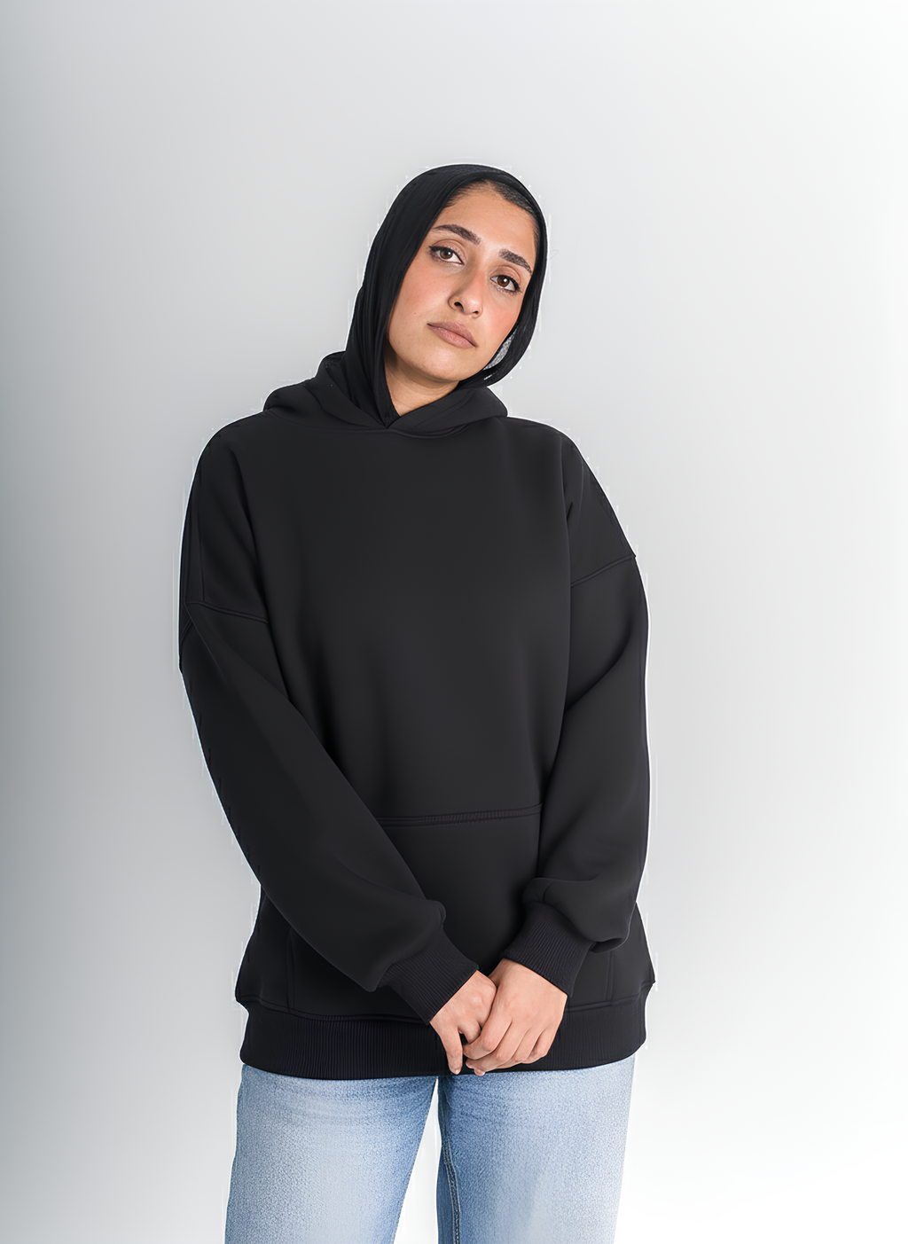 Unisex Black Oversized Hoodie