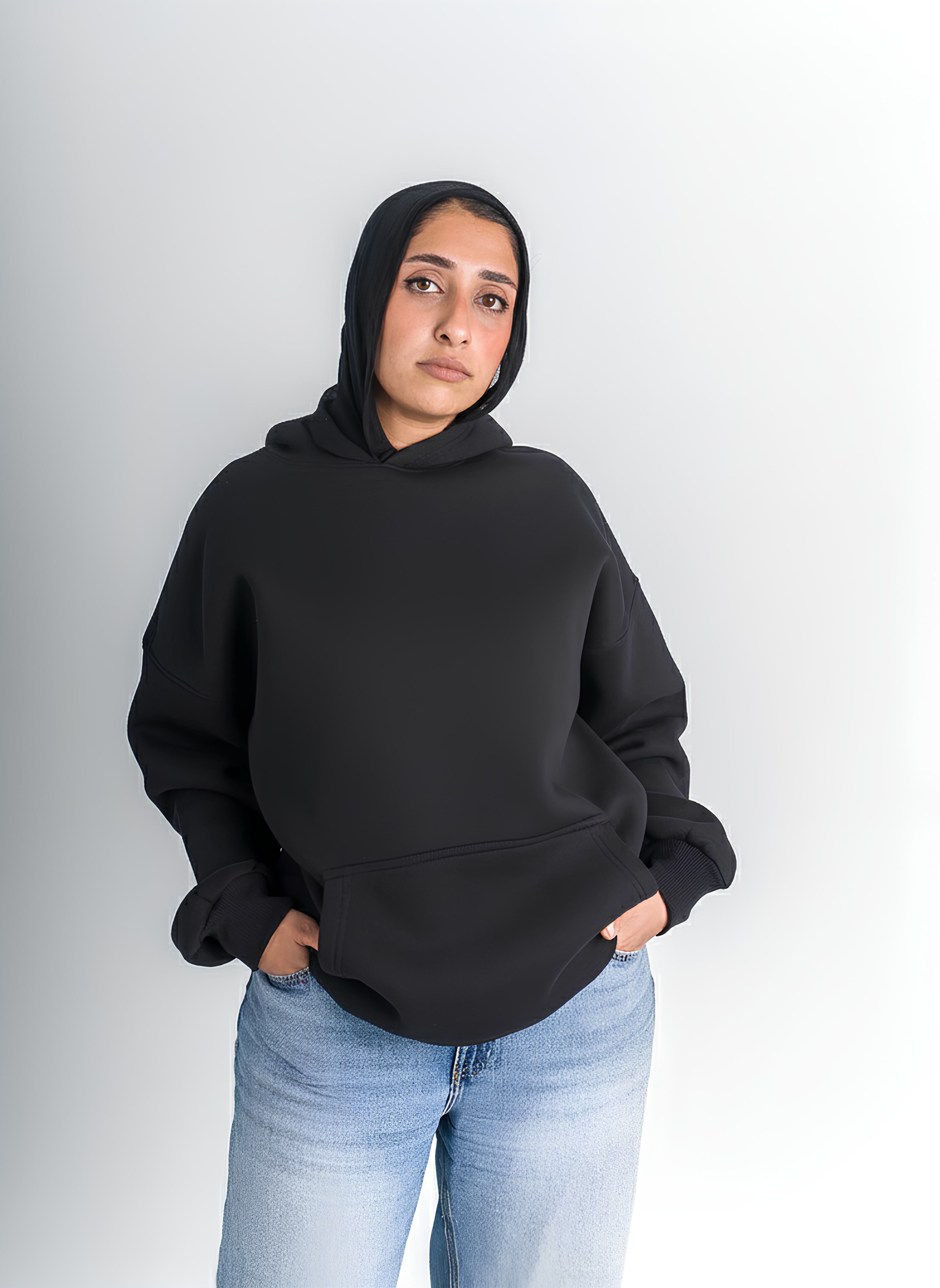 Unisex Black Oversized Hoodie