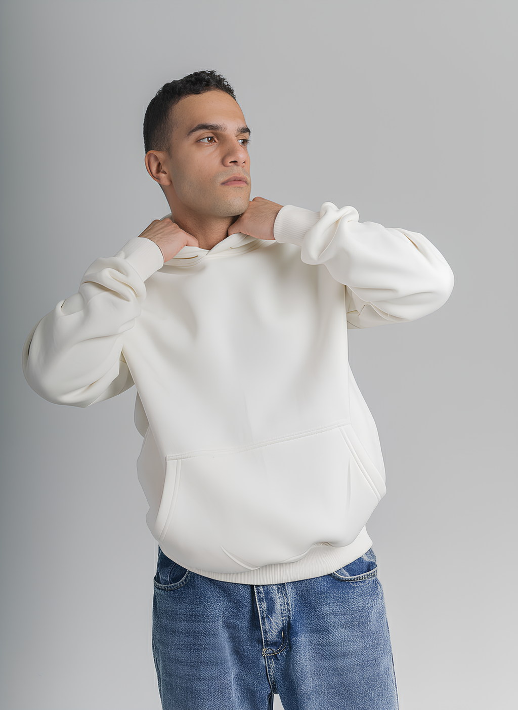 Unisex White Oversized Hoodie