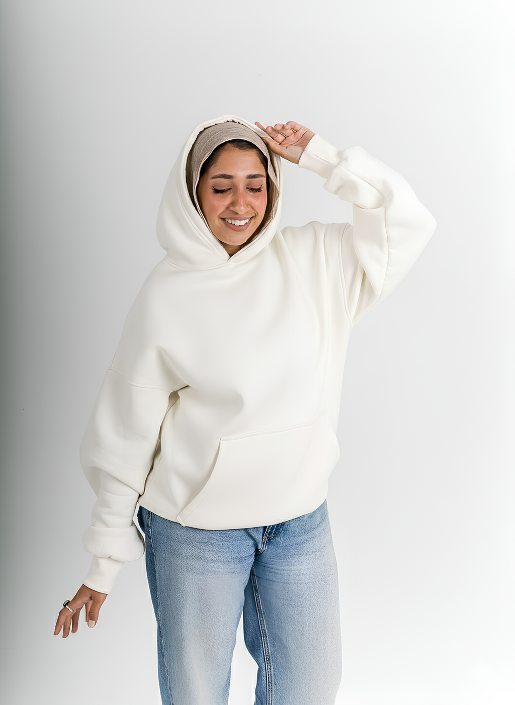 Unisex White Oversized Hoodie