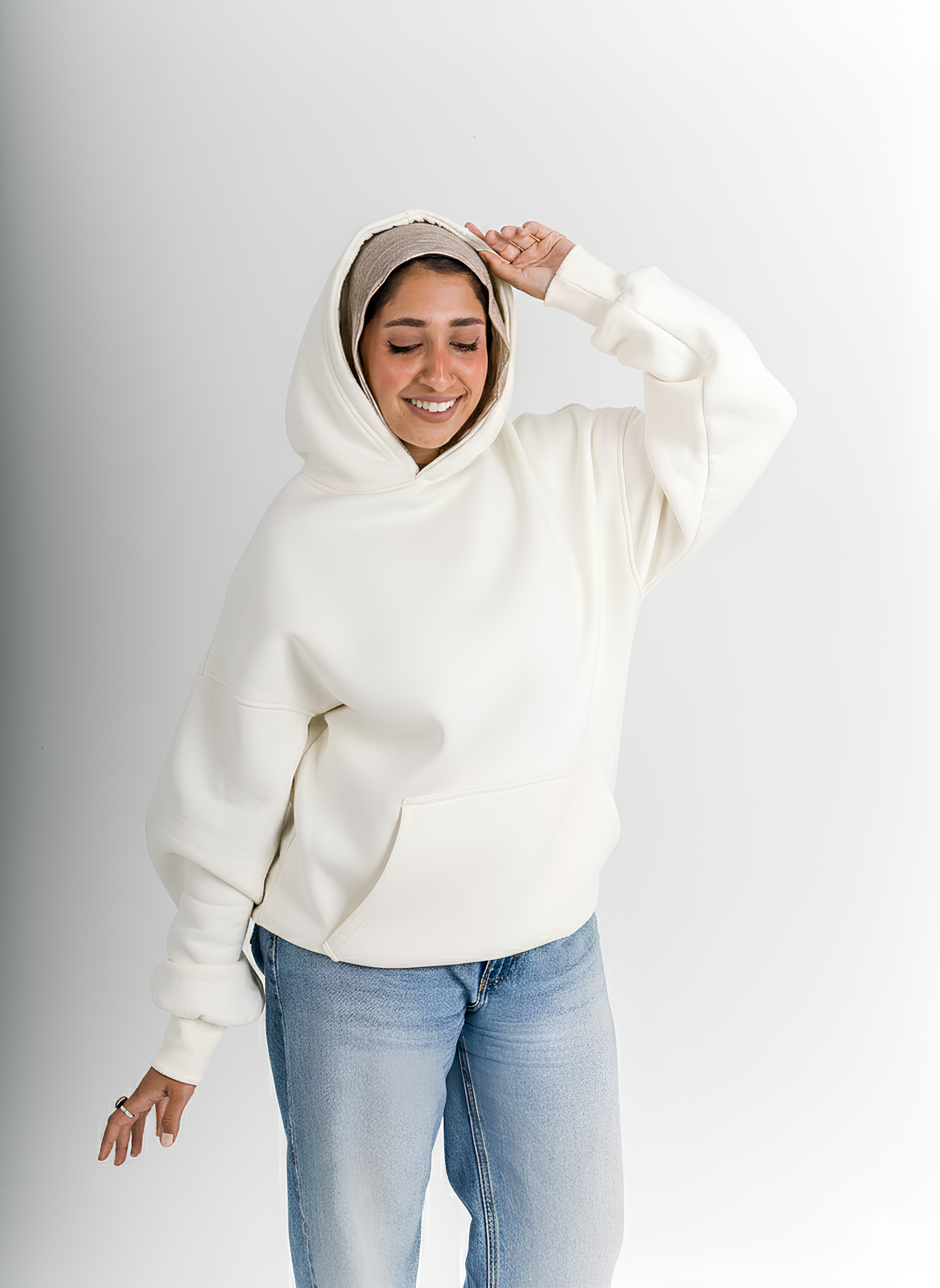 Unisex White Oversized Hoodie