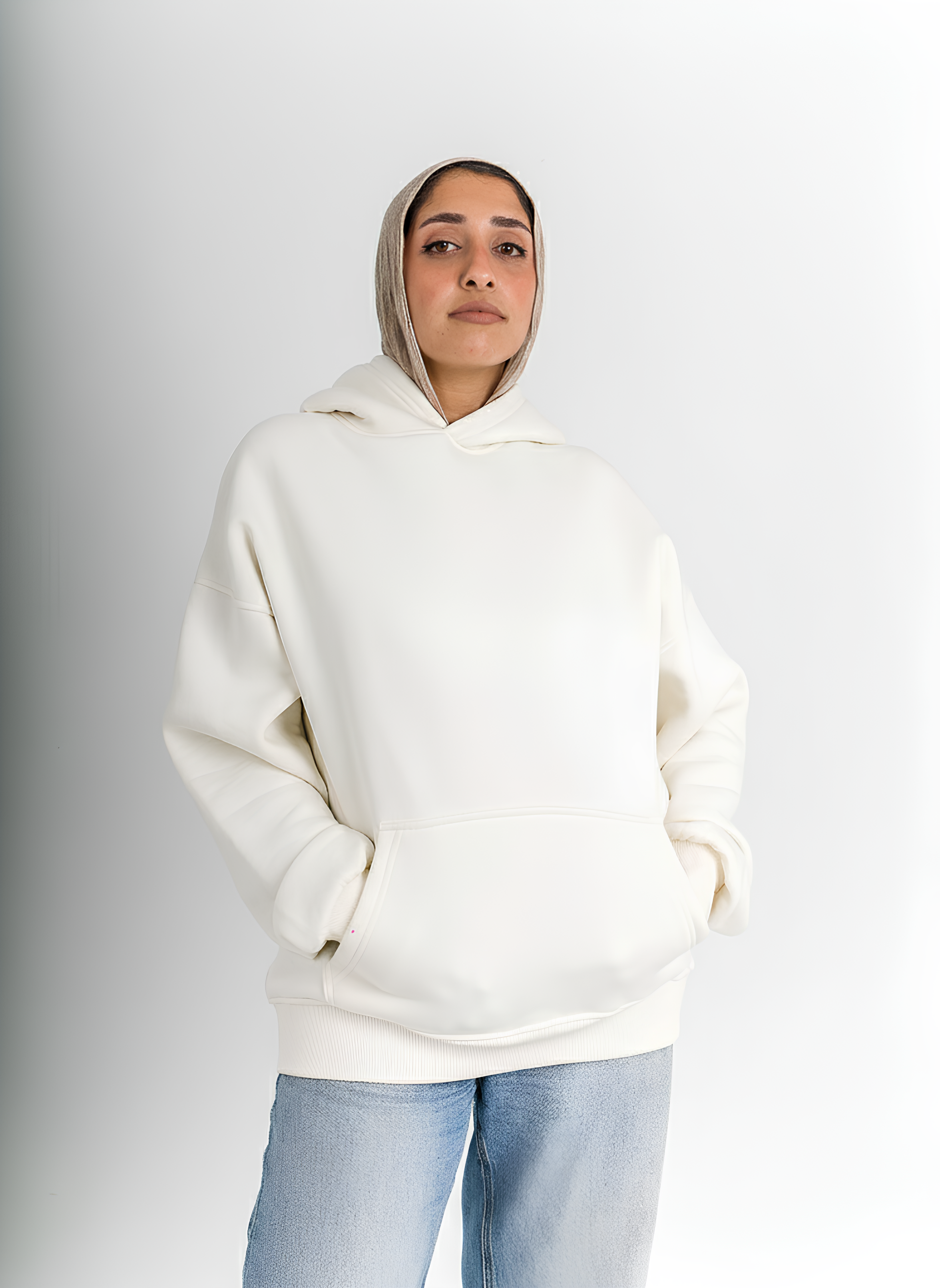 Unisex White Oversized Hoodie